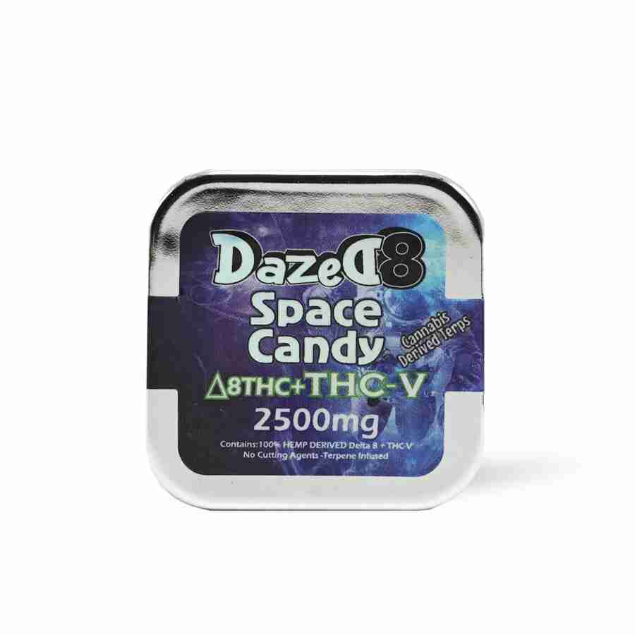 a tin with a label on it that says dazed space candy.