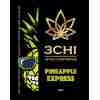 a bottle of bchi pineapple express on a black background.