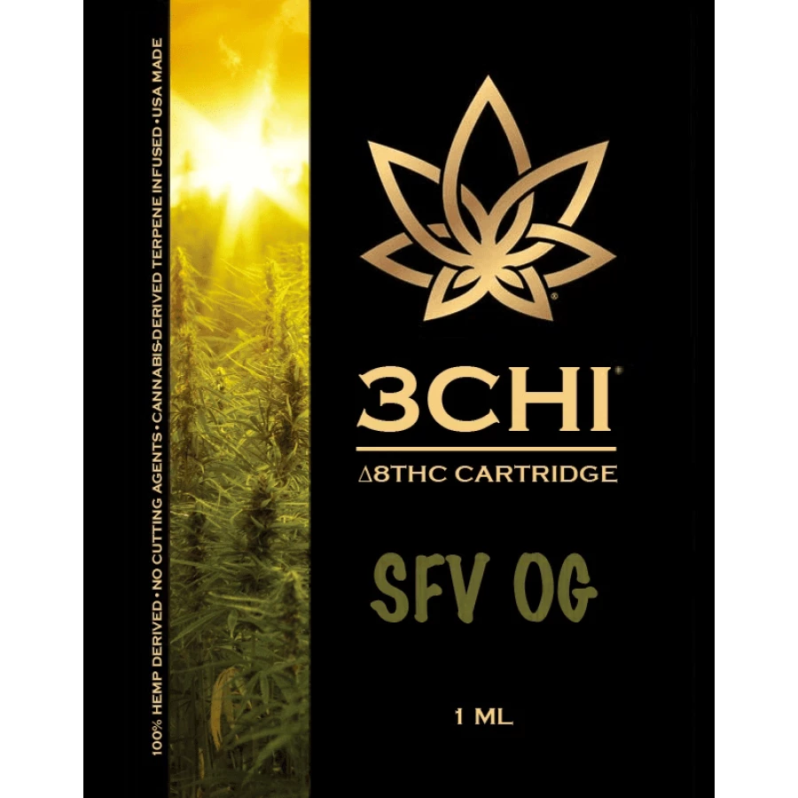 A label for a cannabis product with the word bchi on it.