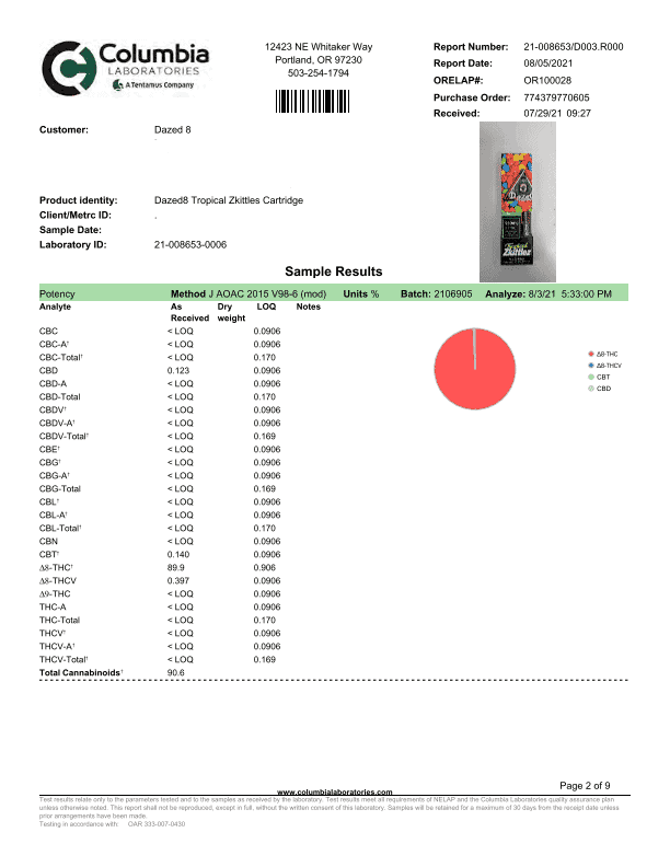 Products dazed8 cartridges tropical zkittlez 1g delta 8 cartridge 28993995997390