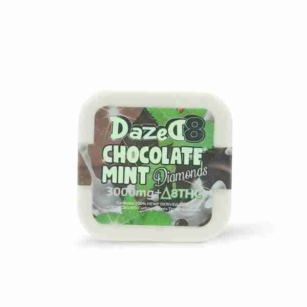a white container filled with chocolate mints.