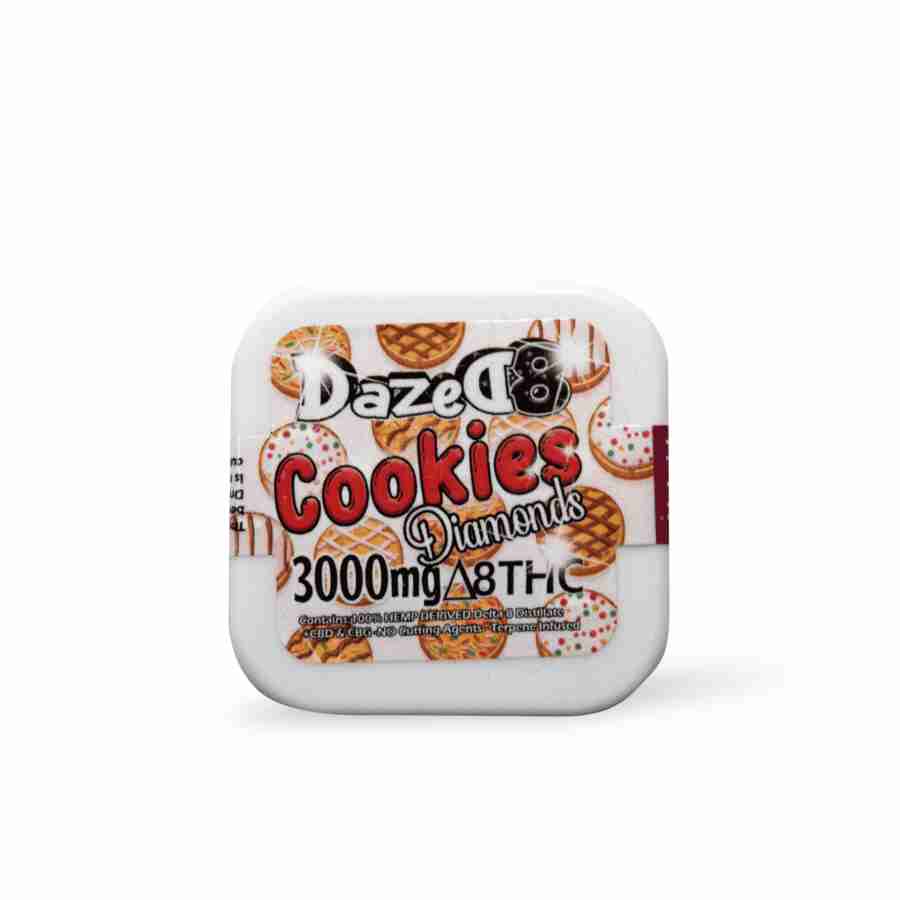 a white container filled with cookies on top of a white surface.