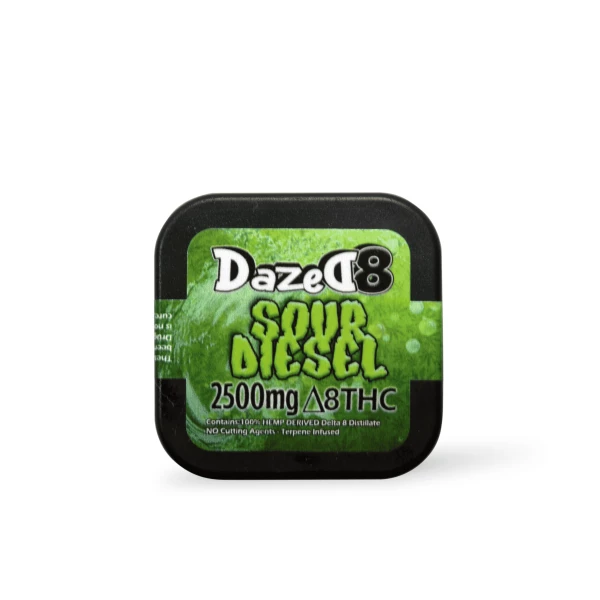 a tin of dazed 8 sour diesel.