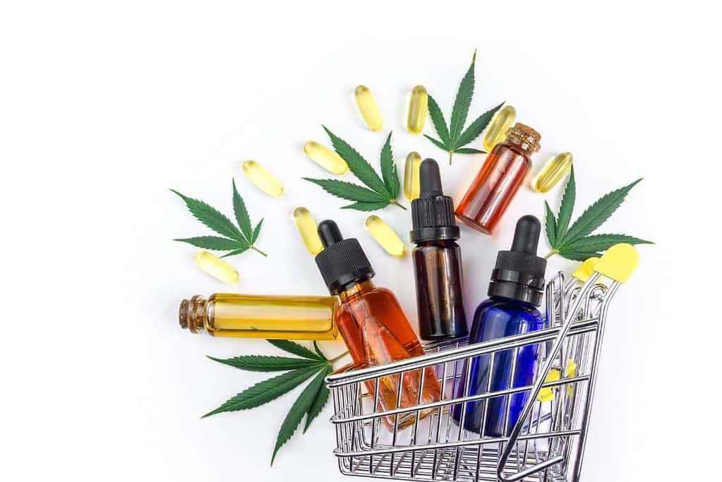 CBD oil and shopping cart