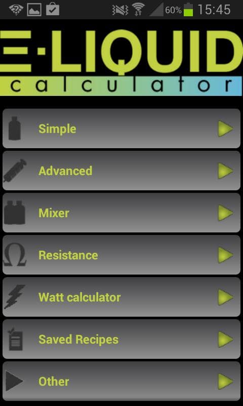 E liquid calculator app