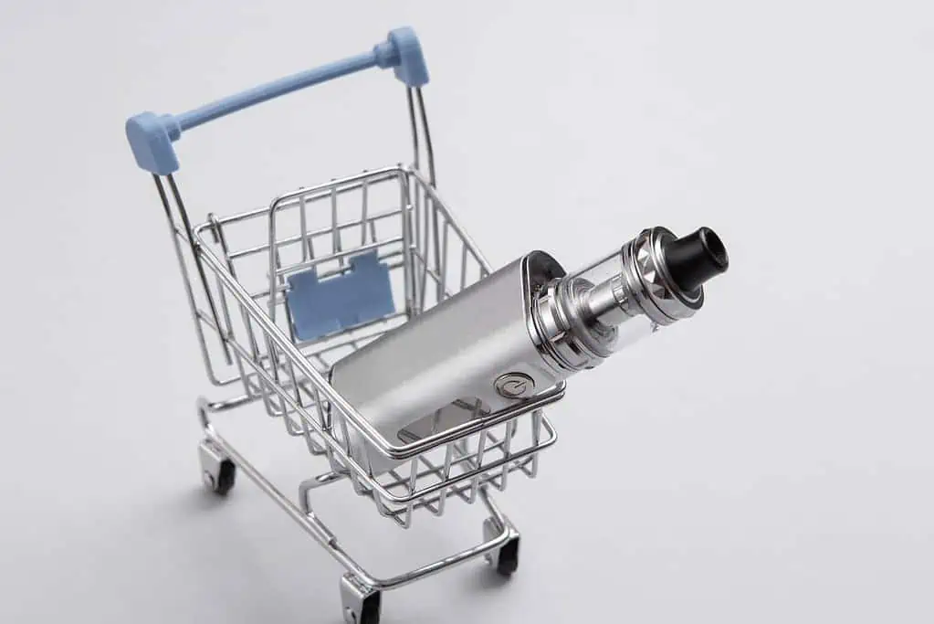 Vape device in a shopping cart