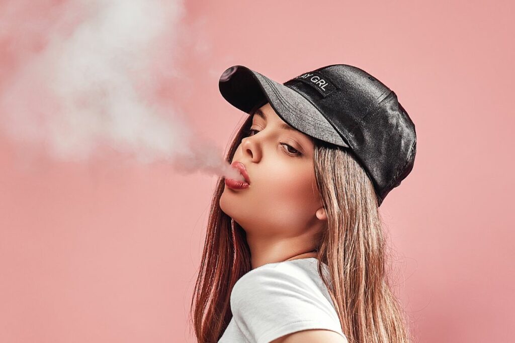 A girl high on Nicotine