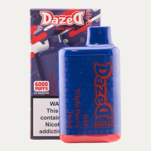 Dazed Bar 6000 Disposable Vapes blue e liquid.
