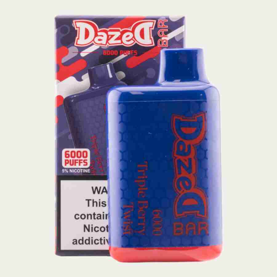 Dazed bar 6000 disposable vapes blue e liquid.