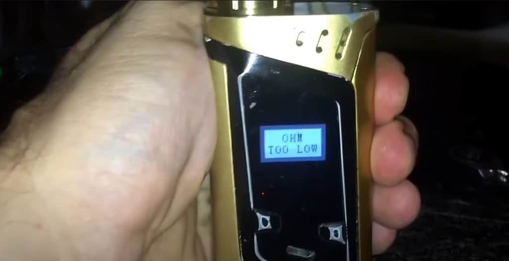 Vape indicating ohms too low