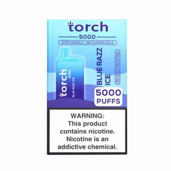torch 5000 puff vape disposable blue razz ice