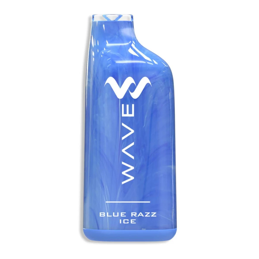A blue wavetec wave 8000 puffs disposable vape with the word wave on it.