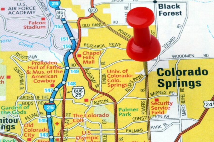Vape shops map in Colorado Springs