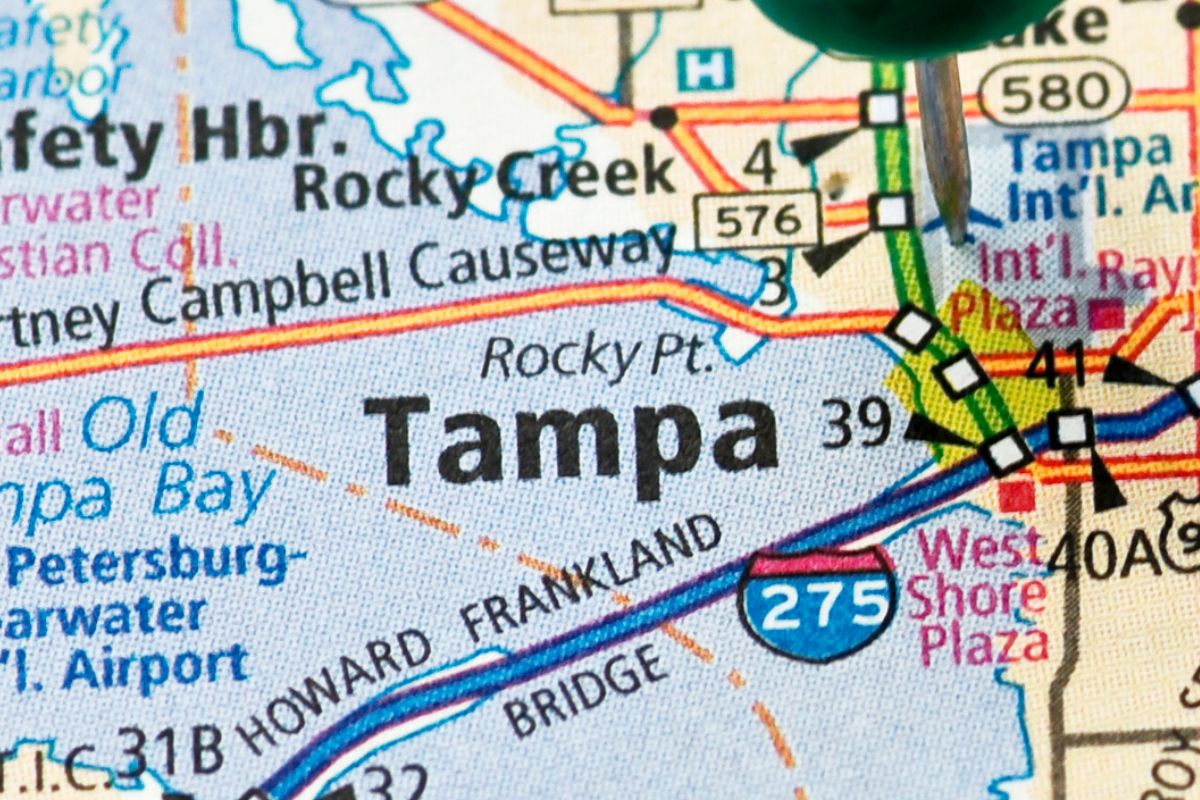 Map of all the vape shops in tampa