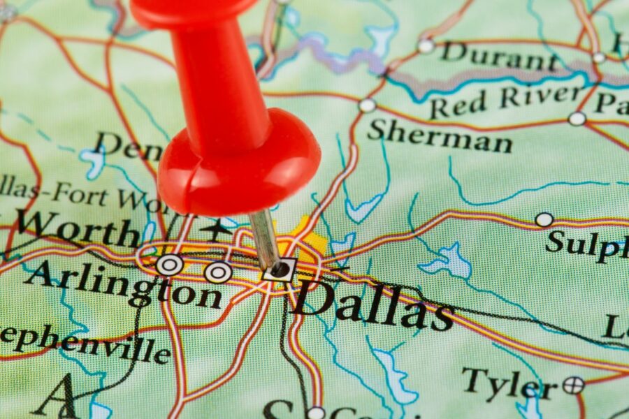 Vape shops map in Dallas