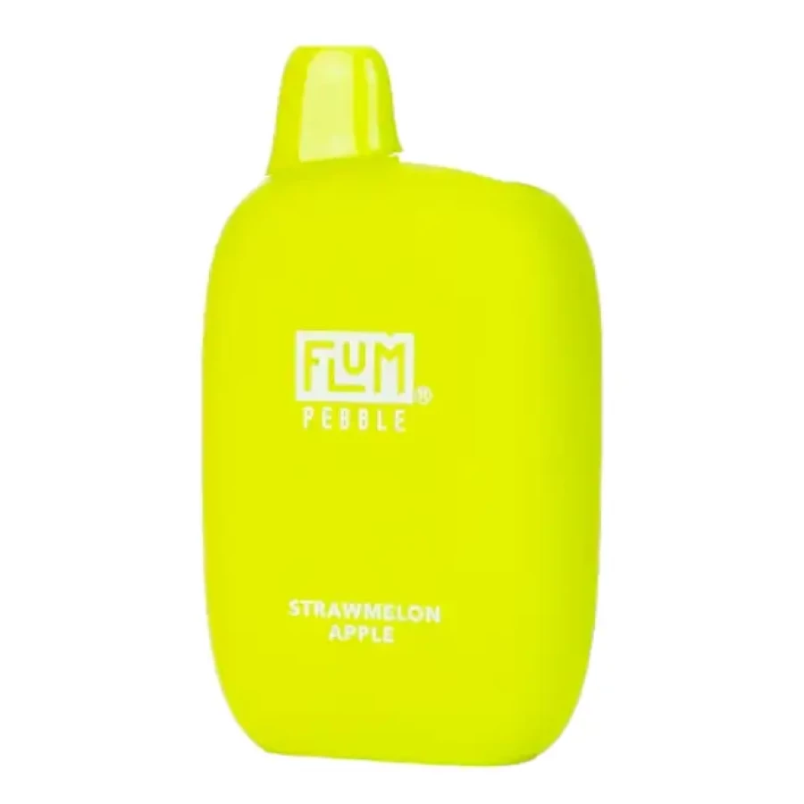 a yellow bottle with the word fum pebble on it.