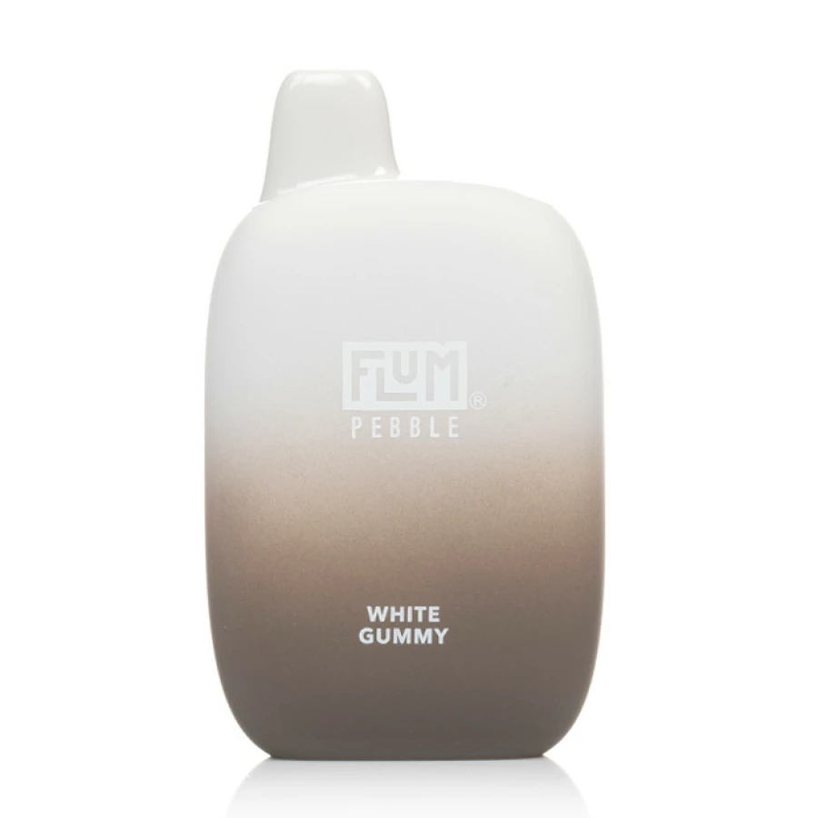 a white and brown Flum Pebble 6000 Disposable Vapes on a white surface.