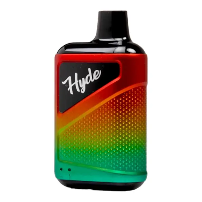 The hyde vape kit has a red, green, and blue design.