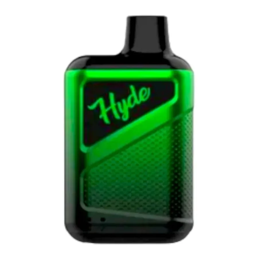 a green bottle with the word hyde on it.
