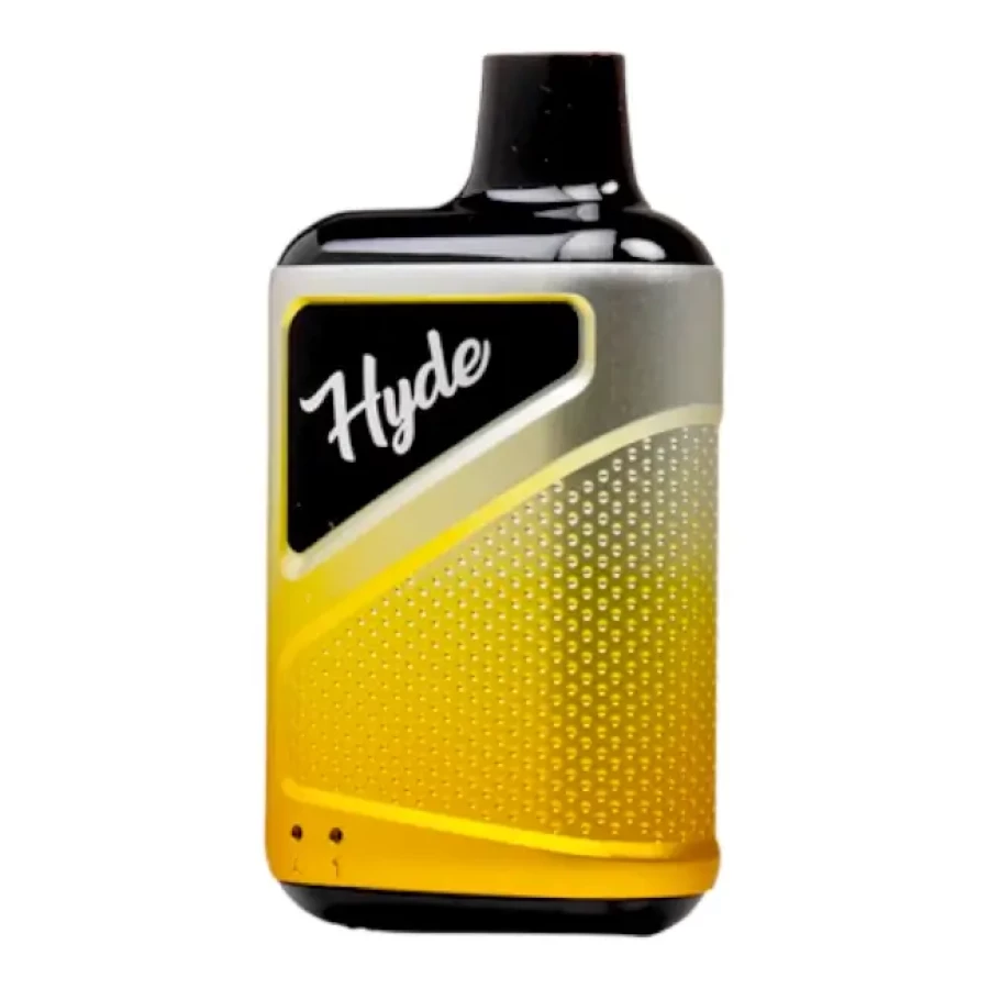 a bottle with a yellow and black lid.