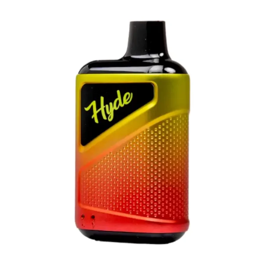 a bottle with a red, yellow and orange design.