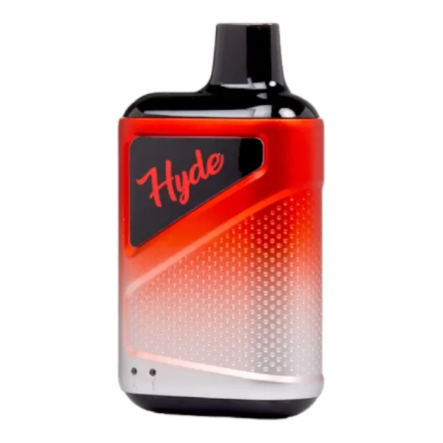 a red and black e cigarette with the word hype on it.