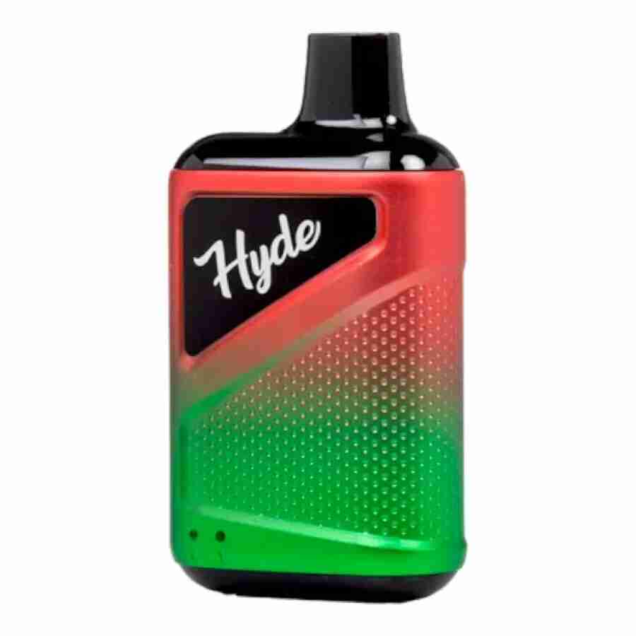 A red, green, and black vape with a red, green, and black design.