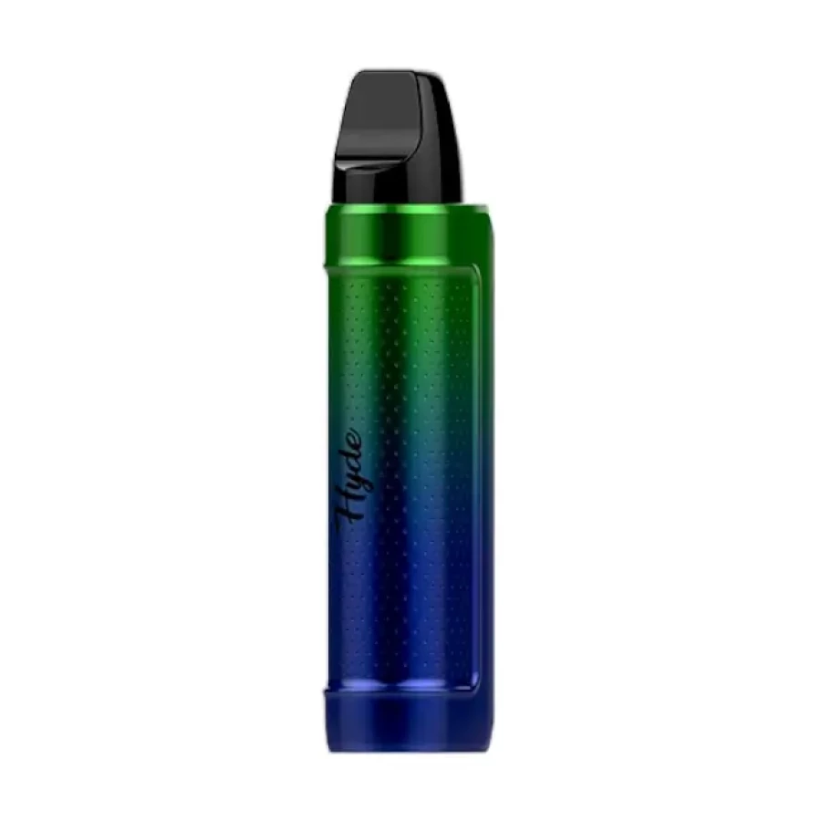 a blue, green, and black vape device.