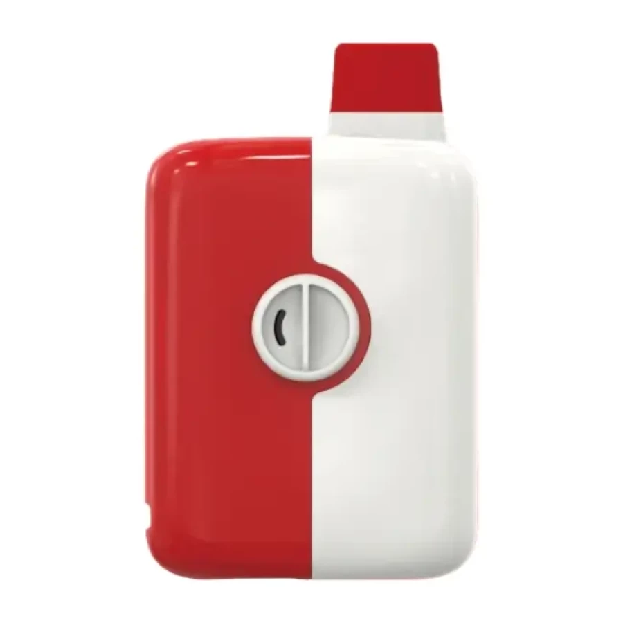 a red and white Mr Fog Switch SW5500 Disposables with a lid.