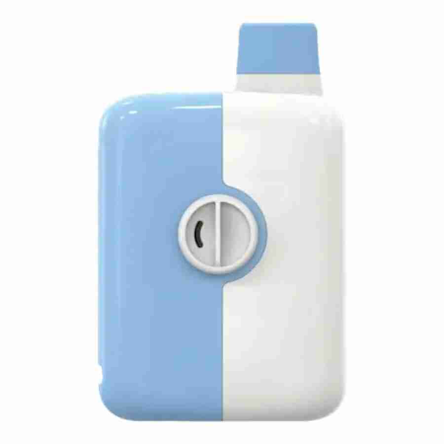 A blue and white mr fog switch sw5500 disposables with a lid.