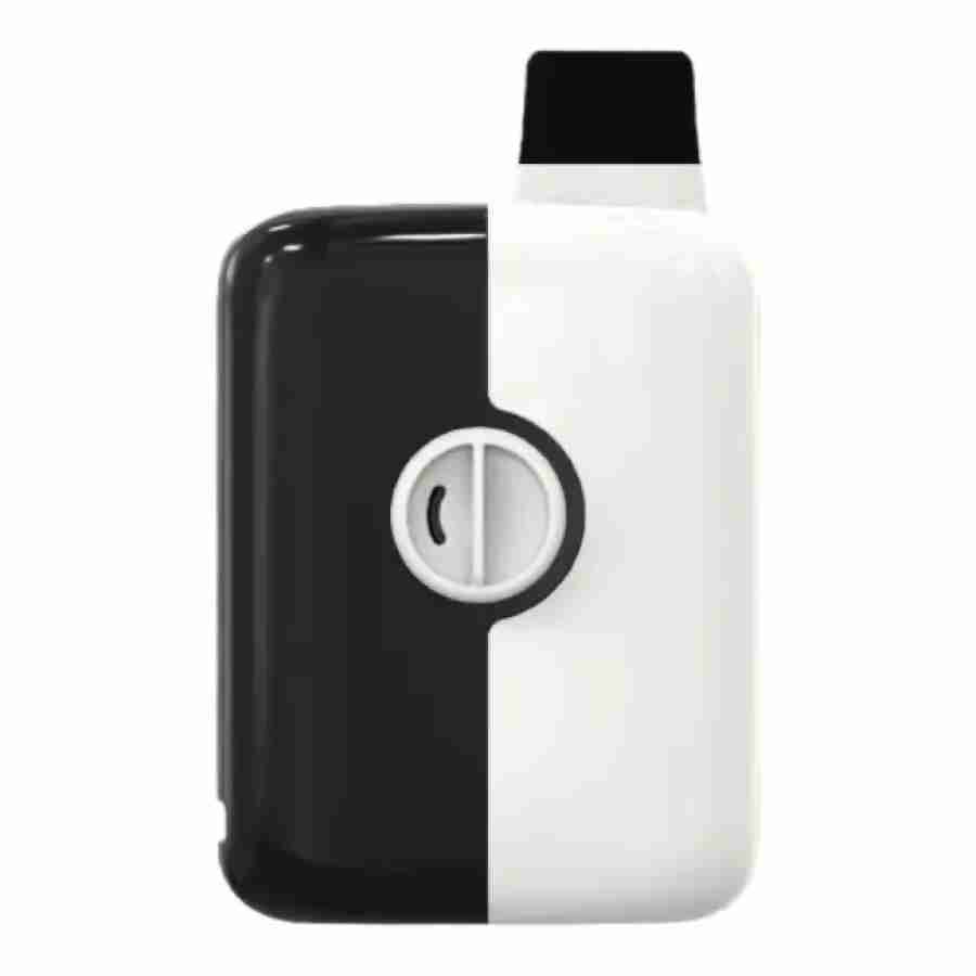 A black and white mr fog switch sw5500 disposables vaporizer with a black and white lid.