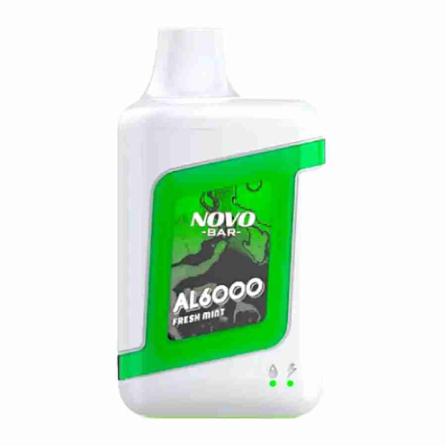 A bottle of smok novo bar al6000 disposable vapes on a white background