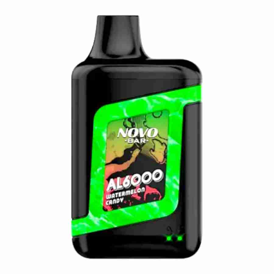 A bottle of smok novo bar al6000 disposable vapes on a white background.