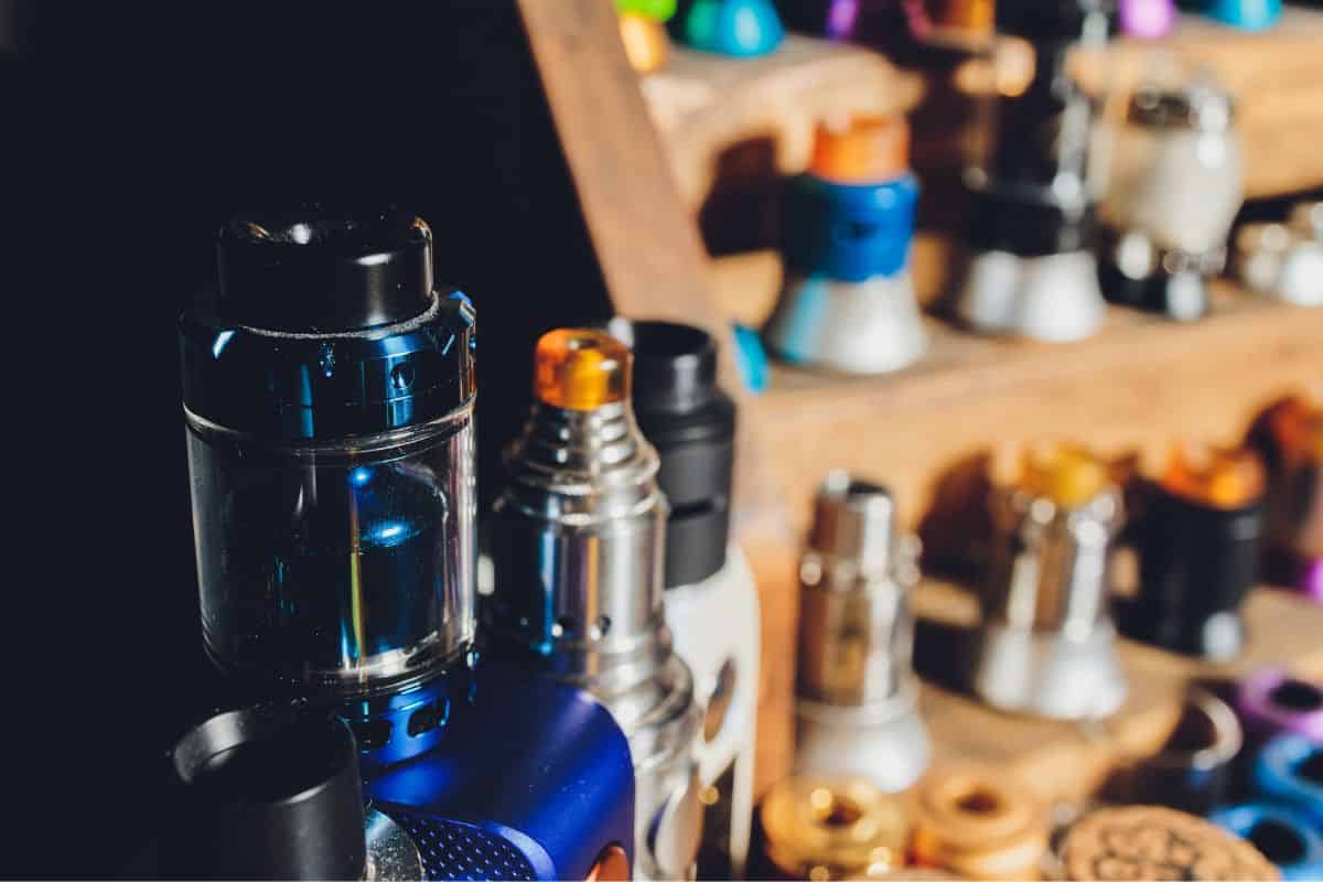 A collection of vapes on a shelf that are safe