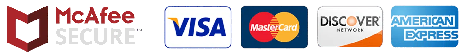 A group of credit card logos on a black background.
