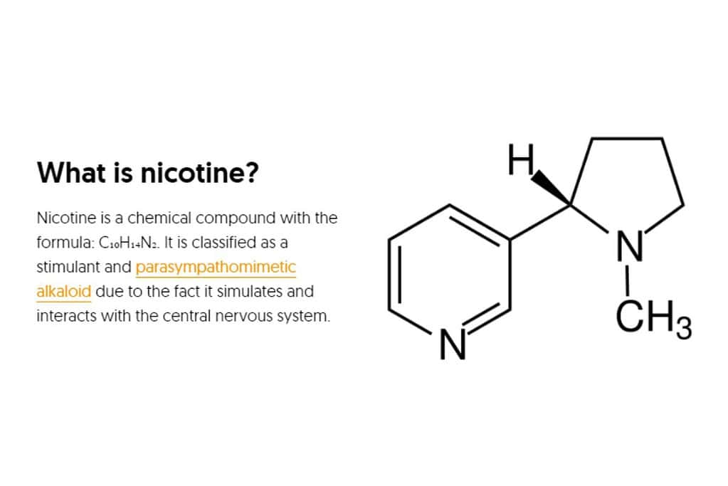 What is nicotine and how much is considered a lot?