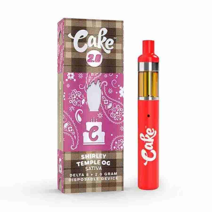 The cake 2. 0 coldpack d8 disposable vapes (2g) are next to a box.