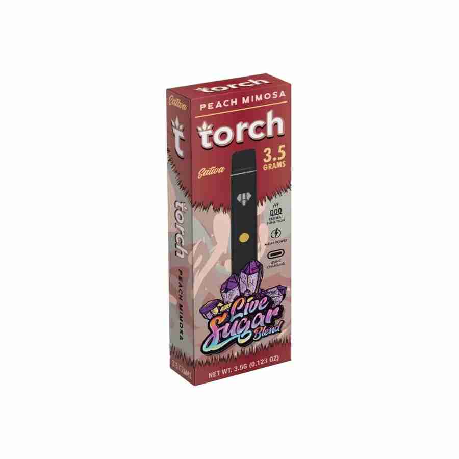 A box with a torch live sugar blend disposables