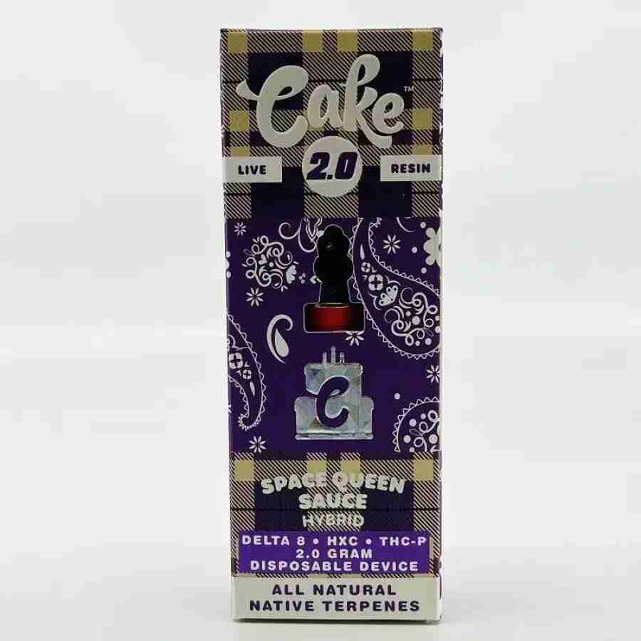 Cake coldpack live resin d8+ hxc+ thc-p disposable 2gm space queen sauce