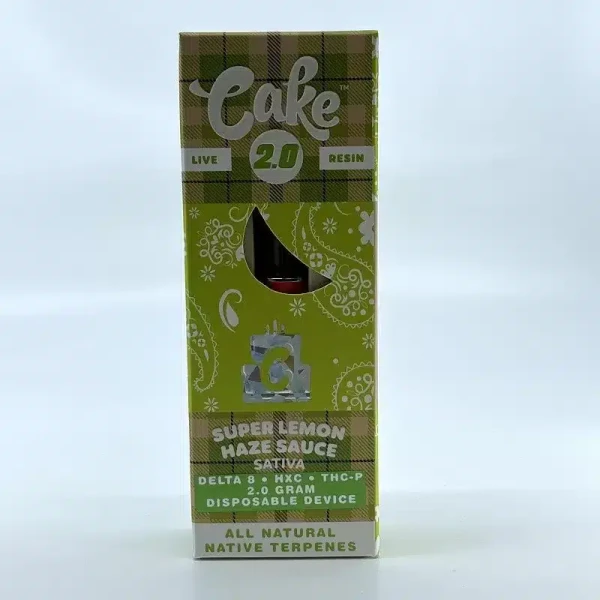 Cake Coldpack Live Resin D8+ Hxc+ Thc-P Disposable 2gm super lemon haze sauce