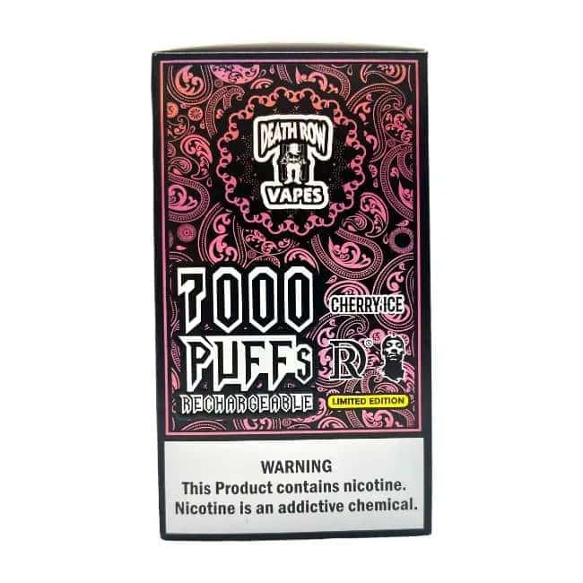 A package of 7000 puffs in pink and black.