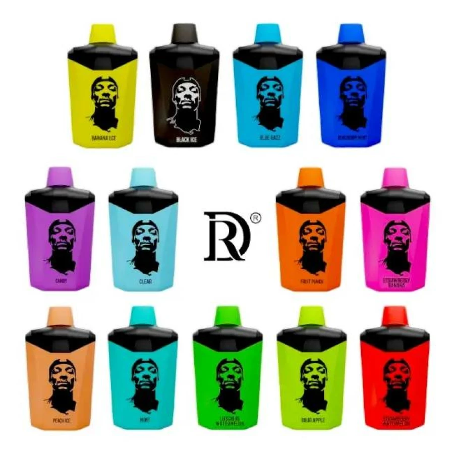 A group of Death Row 7000 Puffs 5% Disposable Vapes with the letter r on them.