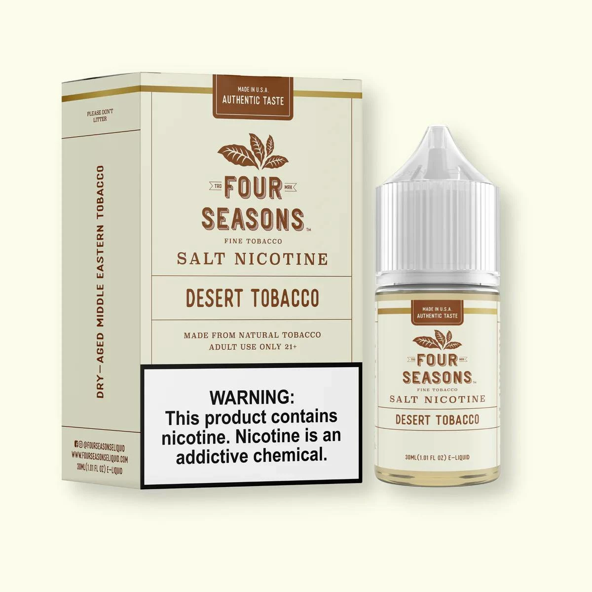 Four seasons desert tobacco 30ml nicotine salt