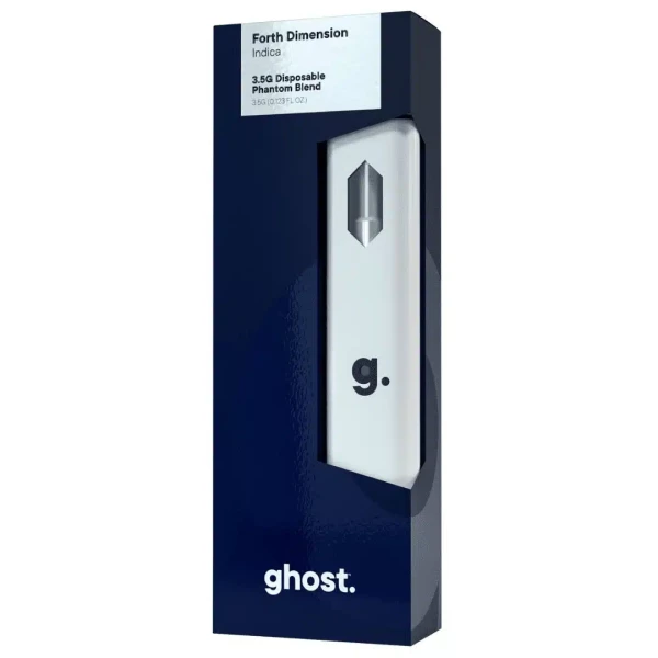 A white Ghost Phantom Blend Live Resin Disposable Vapes 3.5g pen.