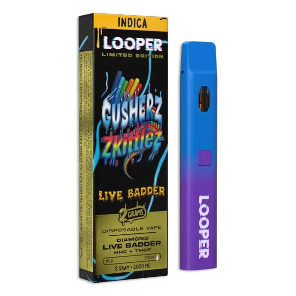 A box with Looper Live Badder Disposable Vape Pens