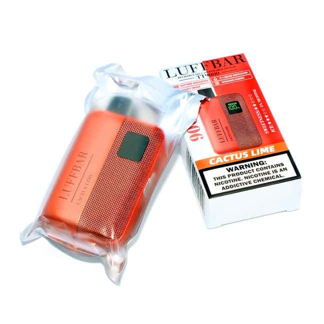 A box of luff bar tt9000 5% disposable vapes next to a box of luff bar tt9000 5% disposable vapes.