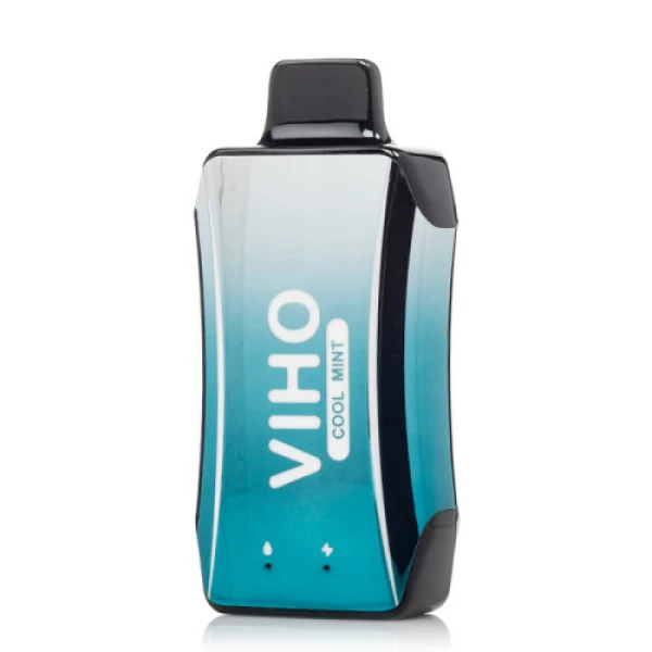 A blue and black VIHO Turbo 10000 5% Disposable Vapes device with the word vho on it.