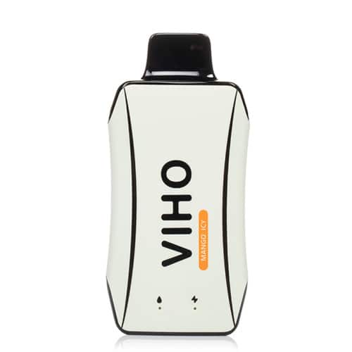 A white and orange viho turbo 10000 5% disposable vapes with the word vho on it.