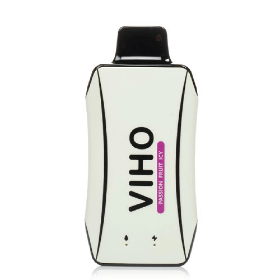 A white and purple VIHO Turbo 10000 5% Disposable Vapes with the word viho on it.