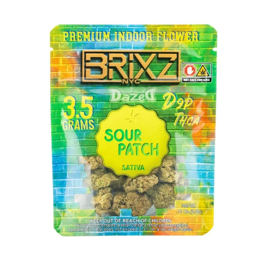 Brixz d9p delta 9 premium indoor cannabis flower sour patch